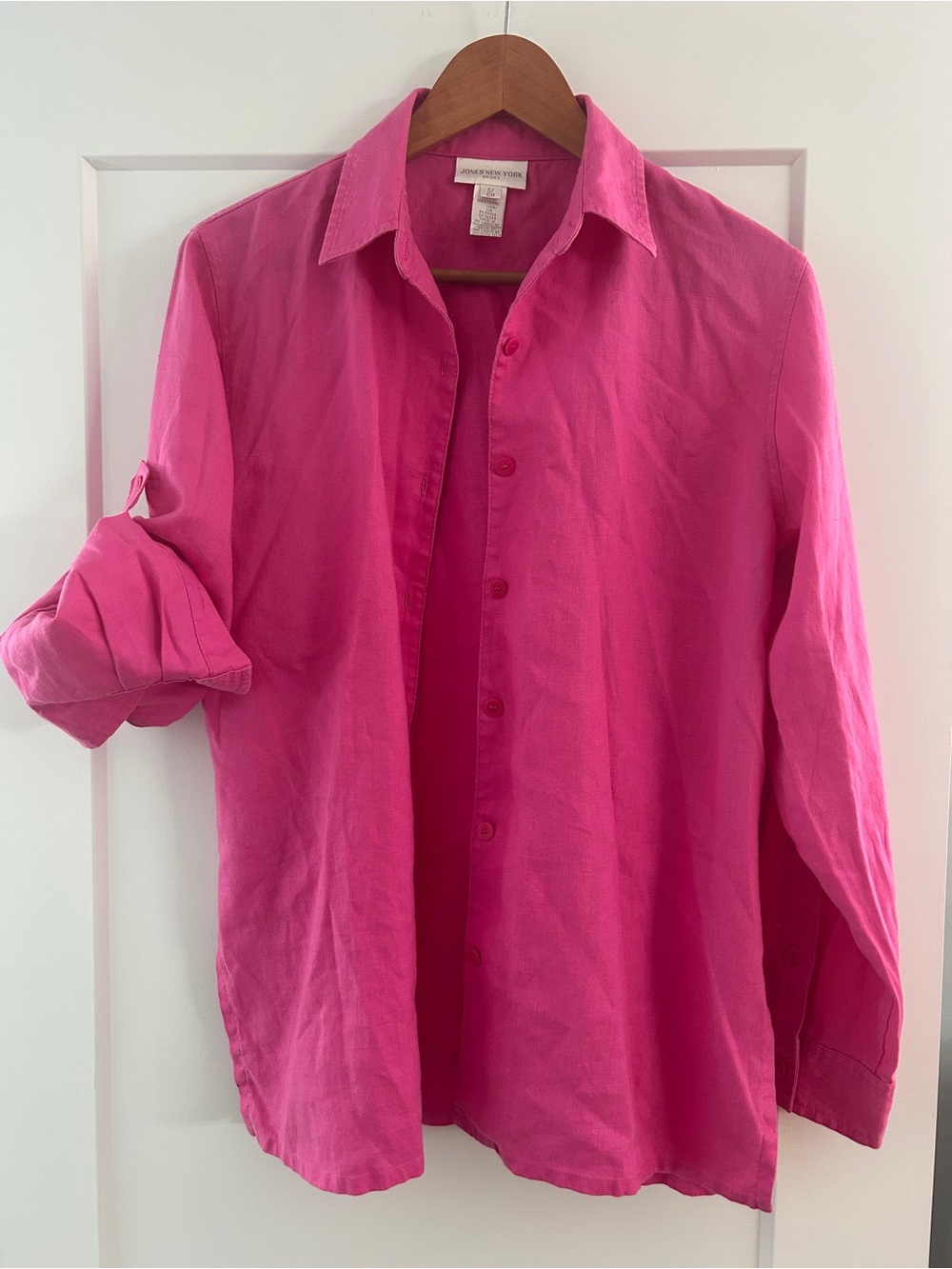 Jones New York woman’s Bright Pink Button-Down Shirt